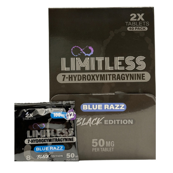 Limitless Black Edition 7 Hydroxy Tablets 50MG Blue Razz