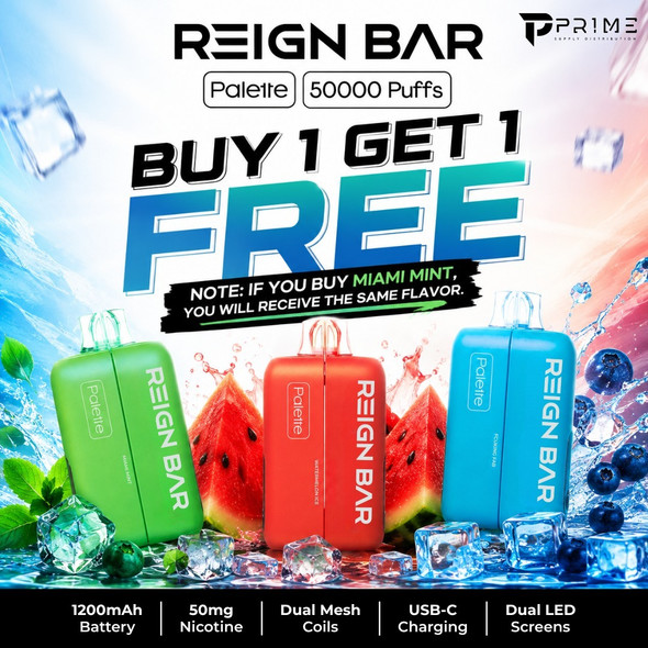 REIGN BAR Palette 50K Disposable Vape Promo