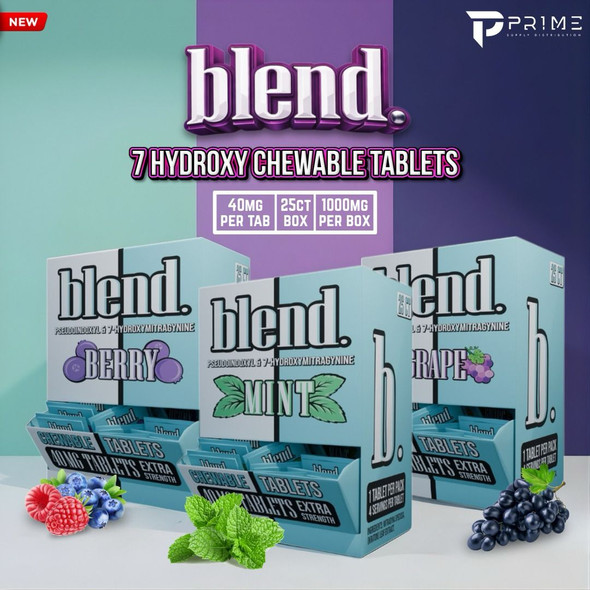 Blend. Gravity 7 Hydroxy Tablets 40MG main Flavors