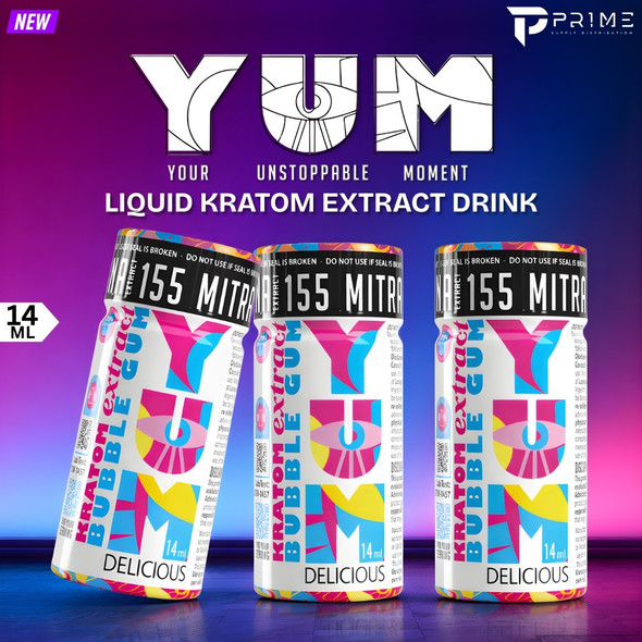 YUM Bubble Gum Liquid Kratom Extract 14ml main Flavor