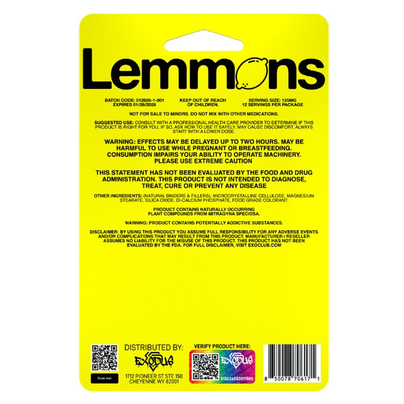 Lemmons 7 Hydroxy Tablets Chew 250MG Back