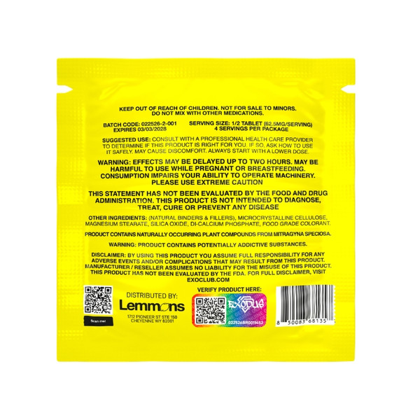 Lemmons 7 Hydroxy Tablets Chew 125MG Back