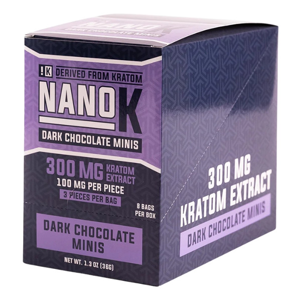 NanoK Kratom Extract Chocolate 300MG front Dark Chocolate minis