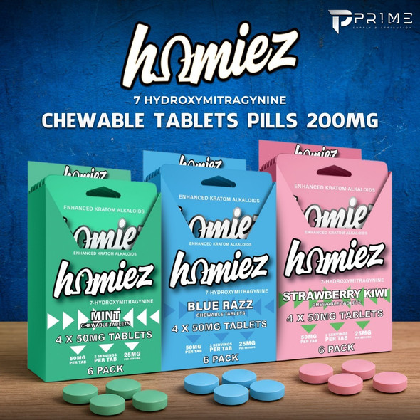Homiez 7 Hydroxy Tablets Pills 200MG flavors Features
