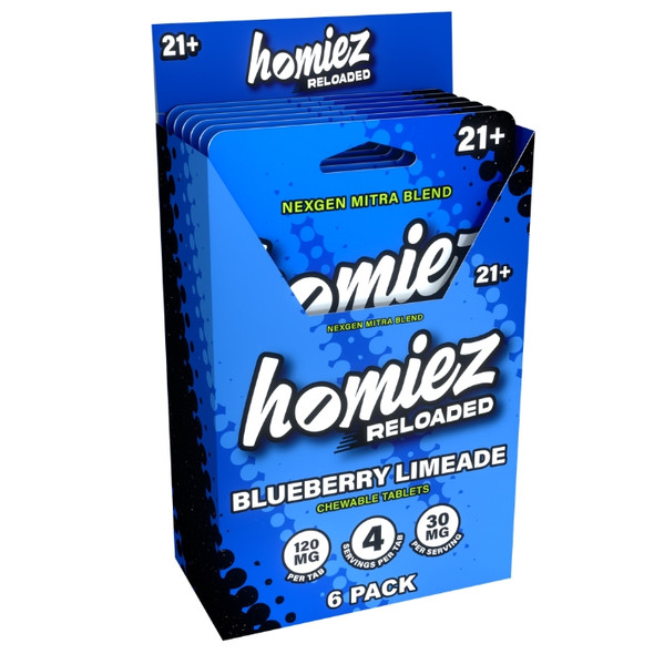 Homiez Reloaded 7 Hydroxy Tablets Chew 480MG Blueberry Lemonade
