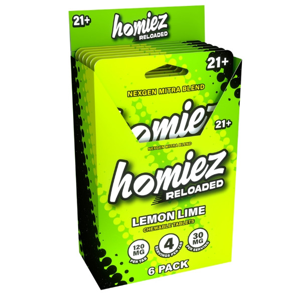 Homiez Reloaded 7 Hydroxy Tablets Chew 480MG Lemon Lime