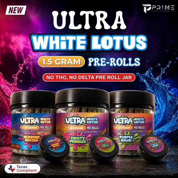 Ultra White Lotus Pre Rolls Jar 1.5G Features