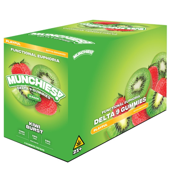 Sativa - Kiwi Burst (Playful) - Delta Munchies Euphoria Delta 9 Gummies