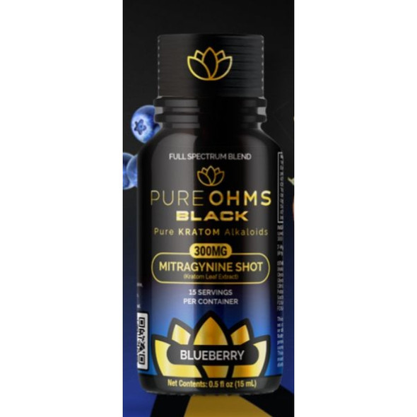 Blueberry - Pure Ohms Black Mitragynine Shots 300MG