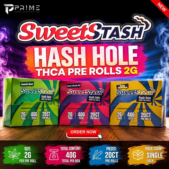 Sweetstash Hash Hole THCA Pre Rolls 2G flavors Features