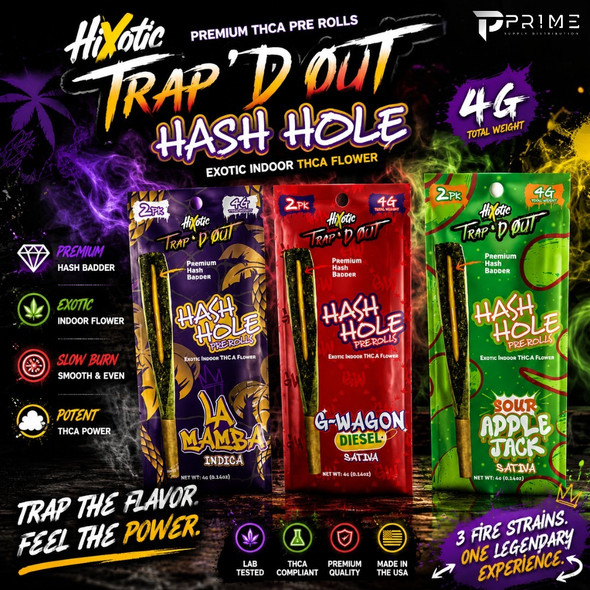 Trap´D Out THCA Pre Rolls Hash Hole 4G Features