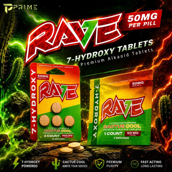 RAVE 7 Hydroxy Tablets 50MG Features