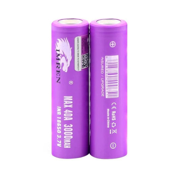 Imren IMR 18650 3.7V 3000mAh 40A Flat Top Battery Cells