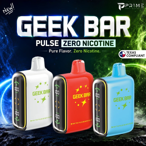 Geek Bar Pulse Zero Nicotine Vape Texas Compliant flavor Features