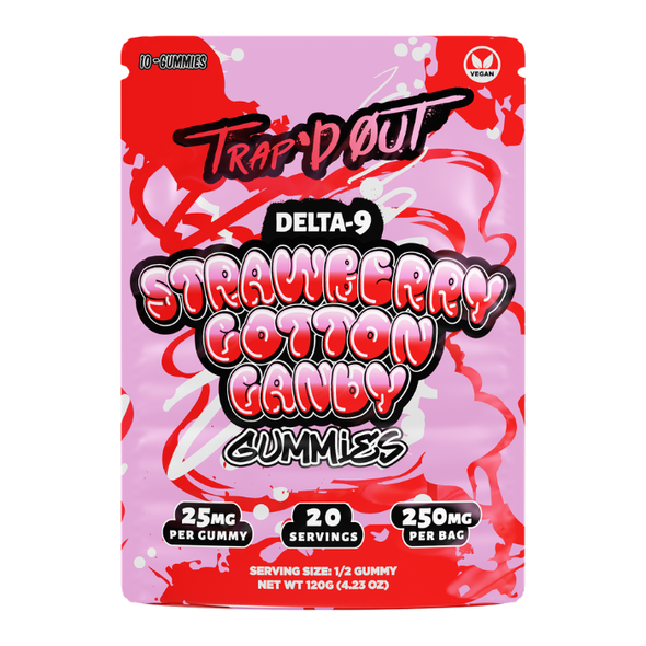 Trap'd 25mg D9 Gummy Strawberry Cotton Candy