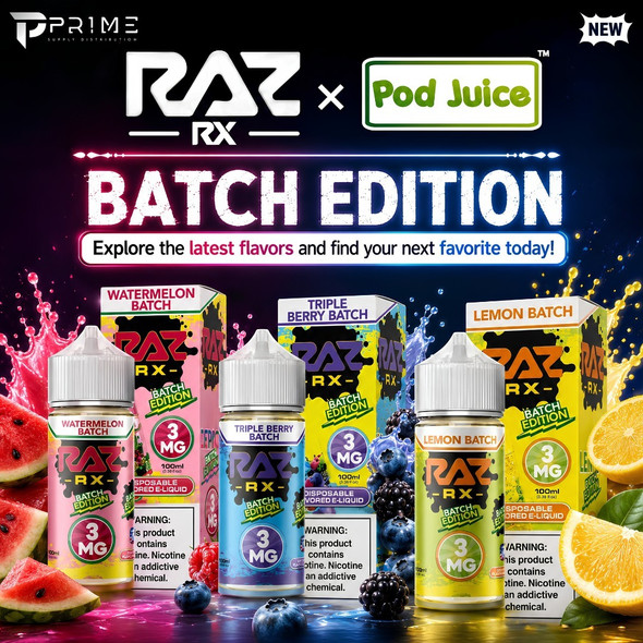 Raz x Pod Juice RX E Liquids flavors Features