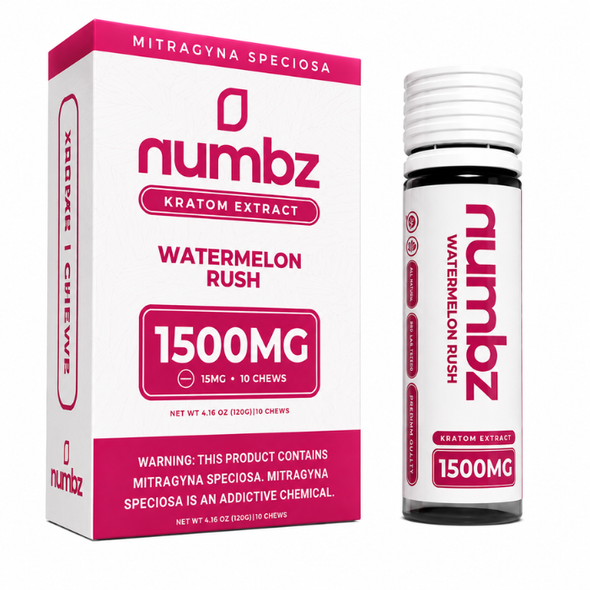 Numbz Kratom Extract Tablets Chew 1500MG - Watermelon Rush