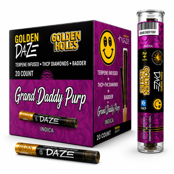 Golden Daze THCP Pre Rolls Terpene Infused 2.5G - Grand Daddy Purp