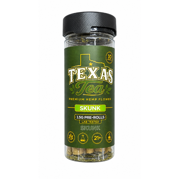 Texas Tea Premium CBG Pre Rolls Texas Compliant 1.5G