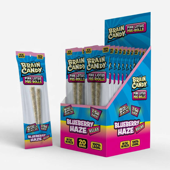 Brain Candy Pink Lotus Pre Rolls 3G - Blueberry Razzle