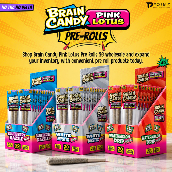 Brain Candy Pink Lotus Pre Rolls 3G flavors Features