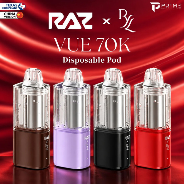RAZ RYL Vue 70K Disposable Pod Standart & Texas Compliant Features