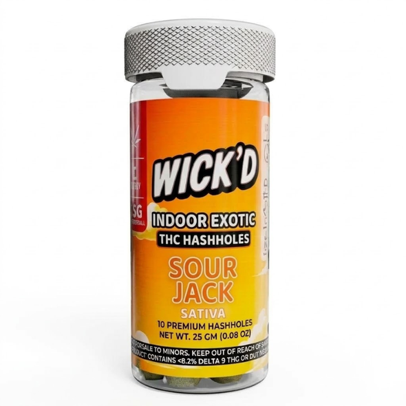 Wickd Indoor Exotic THC Pre Rolls Has Holes 2.5G Texas Compliant  - Sour Jack