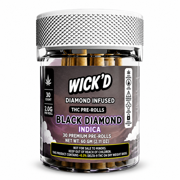 Wickd Diamond Infused THC Pre Rolls 2G Texas compliant