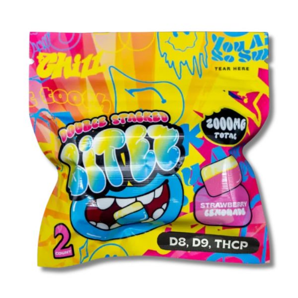 Trippy BITEZ Double Stacked Mushies 2000MG Gummies - Strawberry Lemonade