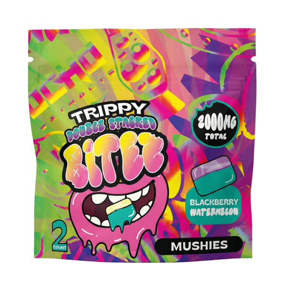 Trippy BITEZ Double Stacked Mushies 2000MG Gummies - Blackberry Watermelon