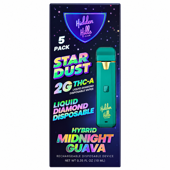 Hidden Hills Star Dust THCA Disposable Vape Liquid Diamond 2G - Midnigth Guava