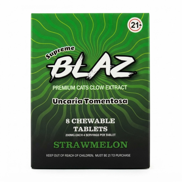 Supreme Blaz Cat Claw Tablets Chewable 400MG 8 Pieces - Strawmelon