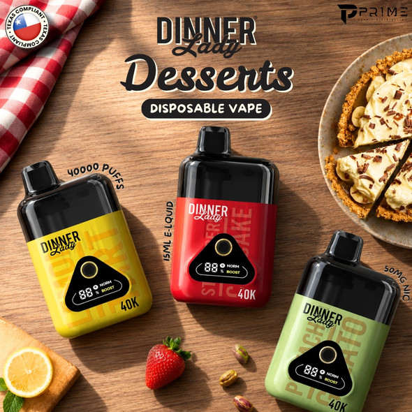 Dinner Lady Desserts 40K Disposable Vape TX Compliant