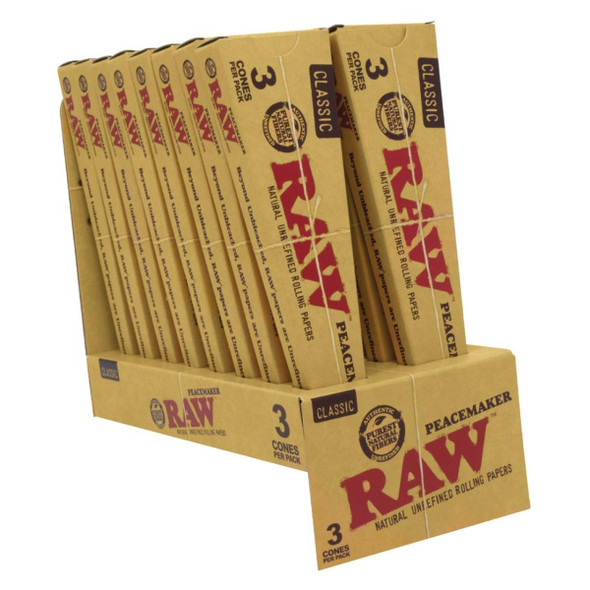 RAW® CLASSIC PEACEMAKER  PRE-ROLL CONE 3 COUNT PACK (DISPLAY OF 16)