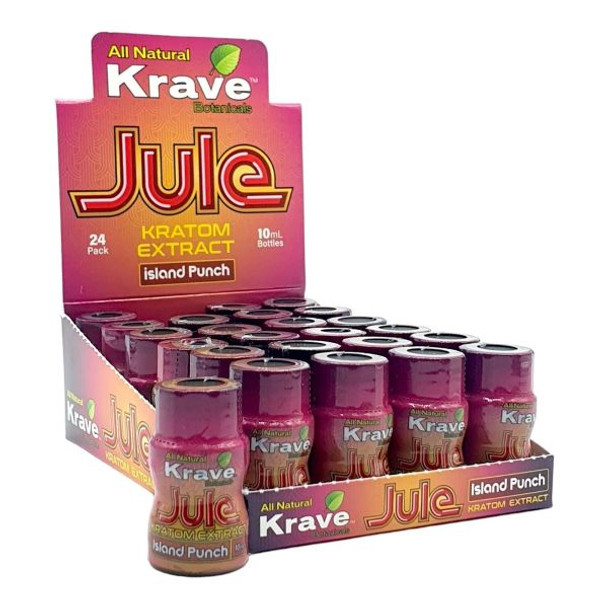 The Jule Kratom Extract Shots by Krave offer a premium and indulgent experience in convenient 10ml servings. This 24-pack bundle is perfect for those seeking a high-quality, potent kratom extract, with each shot containing 100mg of lab-tested Mitragyna Speciosa Leaf Extract. Designed for both purity and taste, the Krave Jule Shots come in a variety of enticing flavors including Original, Key Lime, Peach Mango, Island Punch, Blueberry, and Passionfruit. Ideal for on-the-go consumption, these shots are gluten-free, vegan, and kosher, catering to a wide range of dietary preferences. Elevate your senses and enjoy the perfect blend of potency and flavor with Jule Kratom Extract Shots by Krave.