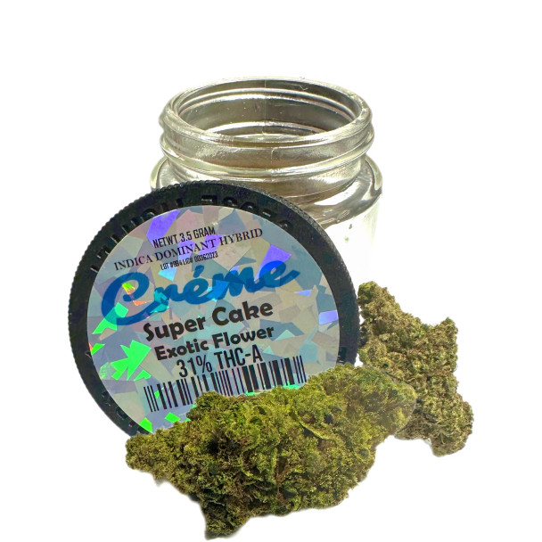 Super Cake
Super Cake elevates the classic indulgence to new heights, blending the sweet, earthy undertones of Wedding Cake with the robust essence of Super Dank. This Indica Dominant Hybrid mirrors the legendary OG Kush, infused with hints of berry deliciousness and a subtle gas finish. Super Cake offers a unique taste experience that combines the comfort of a familiar dessert with the thrilling complexity of premium cannabis. Ideal for those evenings when relaxation is paramount, Super Cake promises a serene escape into tranquility with every puff.