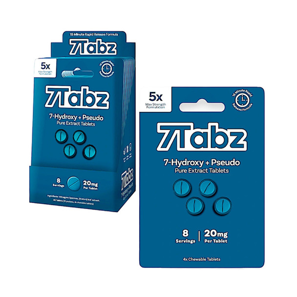 7Tabz 7-Hydroxy + Pseudo pure extract Tablets 5x Strength formulation 20mg Display of 10 pk(4CT)