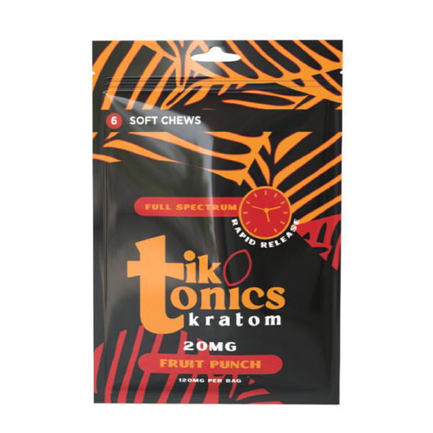 TIKTONICS KRATOM SOFT CHEWS 120MG PER BAG PACK OF 10