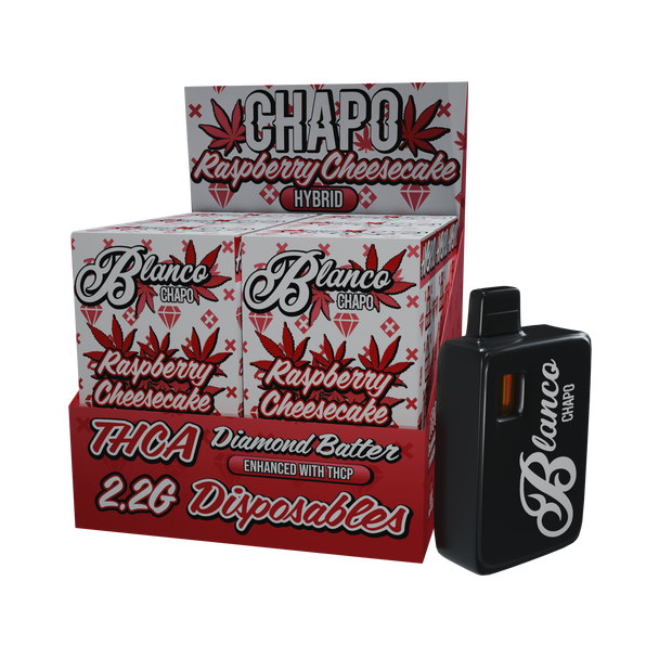 CHAPO BLANCO THCA 2.2GRAM DISPOSABLE VAPE PACK OF 6
Raspberry Cheesecake