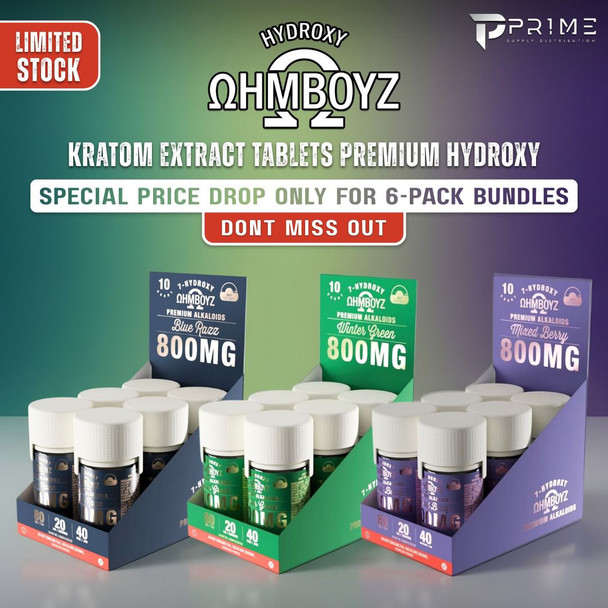 OhmBoyz Kratom Extract Tablets 800MG Premium Hydroxy Promotion