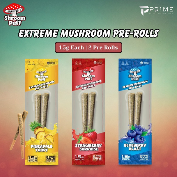 Shroom Puff Extreme Mushroom Pre Rolls 1.5G Features