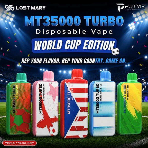 Lost Mary Vape MT35000 Turbo Texas Compliant World Cup Edtion
