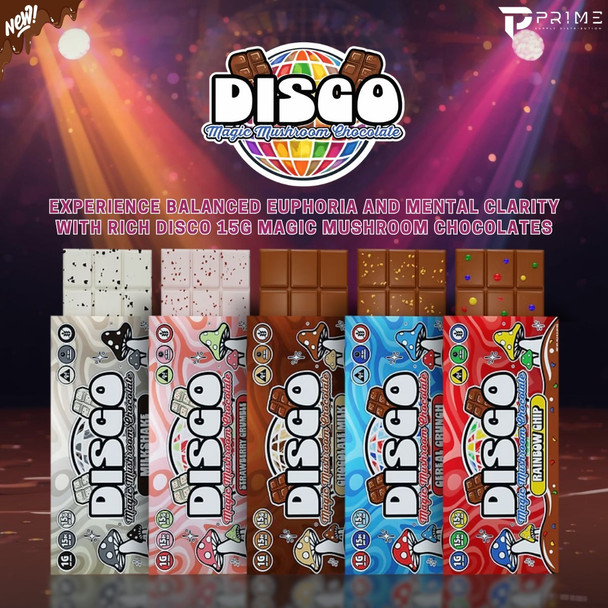 Disco Magic Mushroom chocolate Bars 15G Features