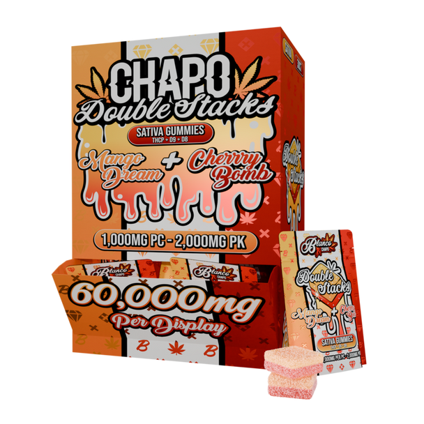 Chapo Blanco Double Stack Gummies Display 60000MG