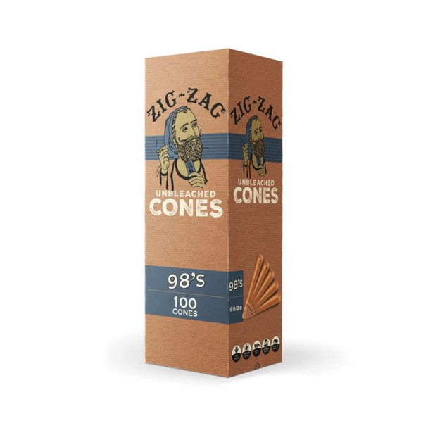 Zig Zag Unbleached Cones 98's Box