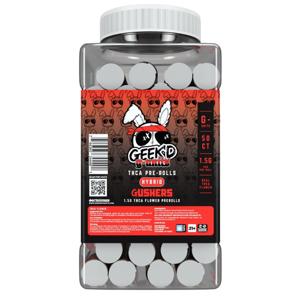 Geek'd Bulk Indoor THCA Pre Rolls 1G Gushers
