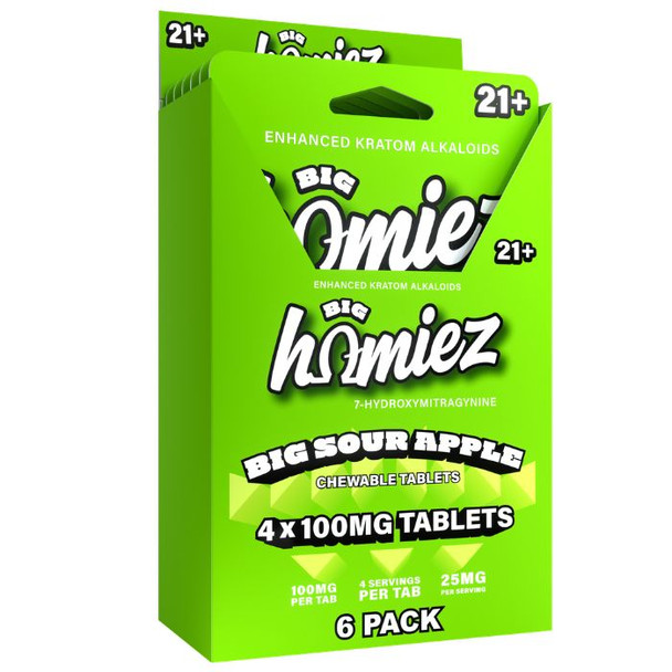 Big Homiez 7 Hydroxy Tablets Chew 100MG Sour Apple