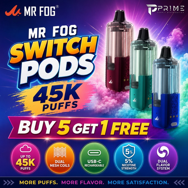 Mr Fog Switch 45K Disposable Pod Buy 5 Get 1