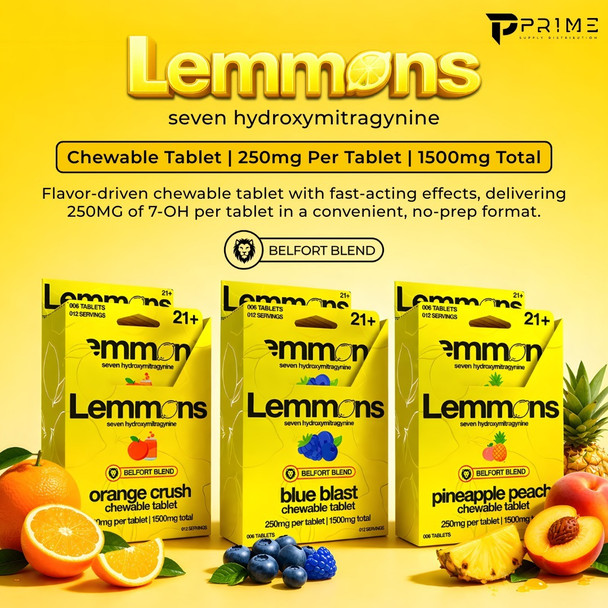 Lemmons 7 Hydroxy Tablets Chew 250MG main Flavors