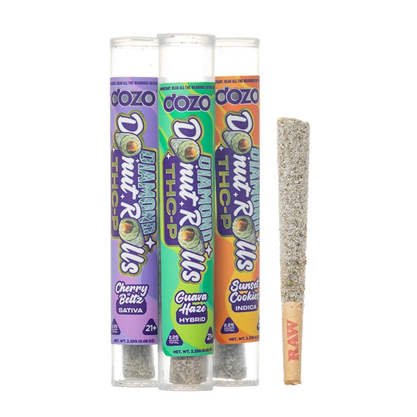 Dozo Diamond Donut THCP Pre Rolls 2.25G main flavors